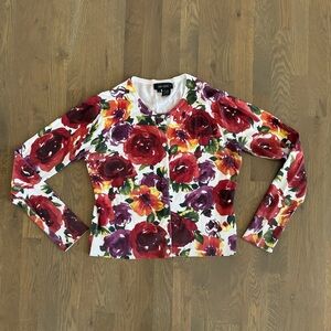 Karen Kane Cardigan Sweater Women’s XL Floral Button-Down
